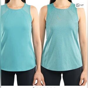 Spyder set of 2 Teal Blue / Green Active Tank Tops
